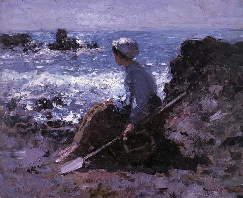 Nicolae Grigorescu Fisherwoman of Granville France oil painting art